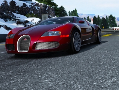 Bugatti Veyron on the Bernese Alps track
