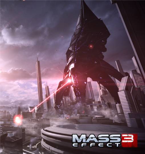 A Repaer attacks an Earth city. Image from the Mass Effect web site.